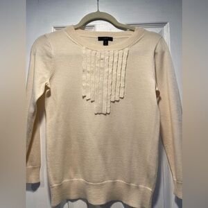 J crew 3/4 sleeve cream 100% merino‎ wool sweater